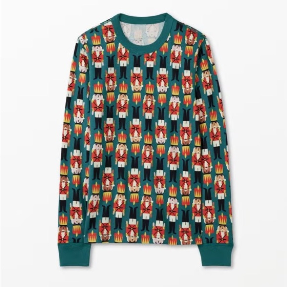 Hanna Andersson Green Nutcracker Pajama Top (Adult Unisex S)